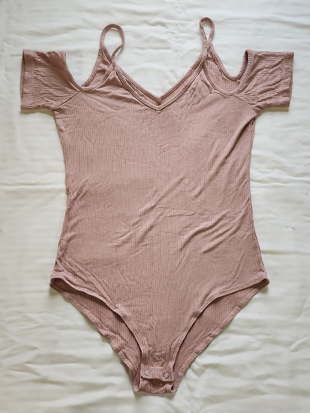 American Eagle Soft & Sexy Body Suit Rib Knit Blush Sz S